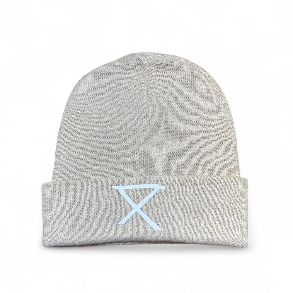 Circa survive graphic on cream beanie skate emo grunge